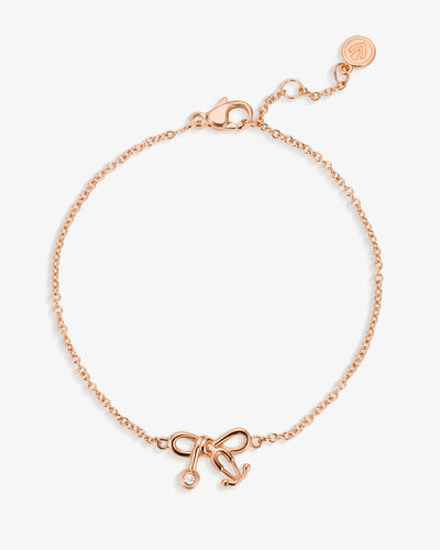 Tiny Stethoscope Bow Diamond Bracelet